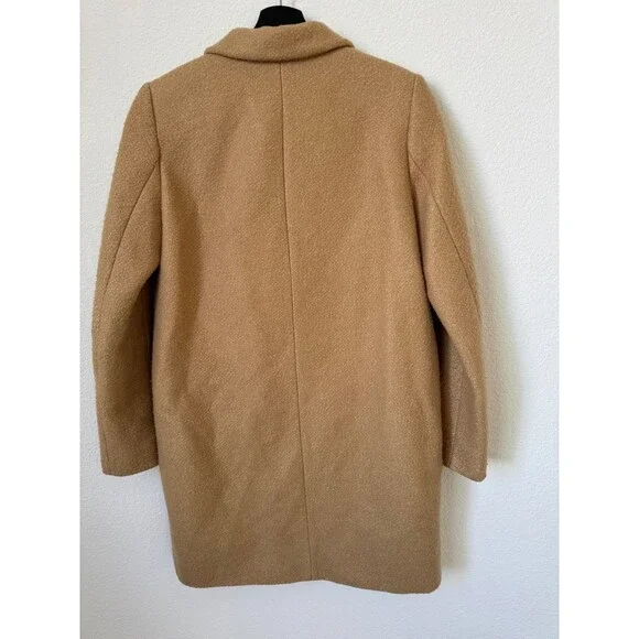 Zara Basic Women's Camel Wool Blend Double-Breasted Coat, size small - Picture 10 of 11
